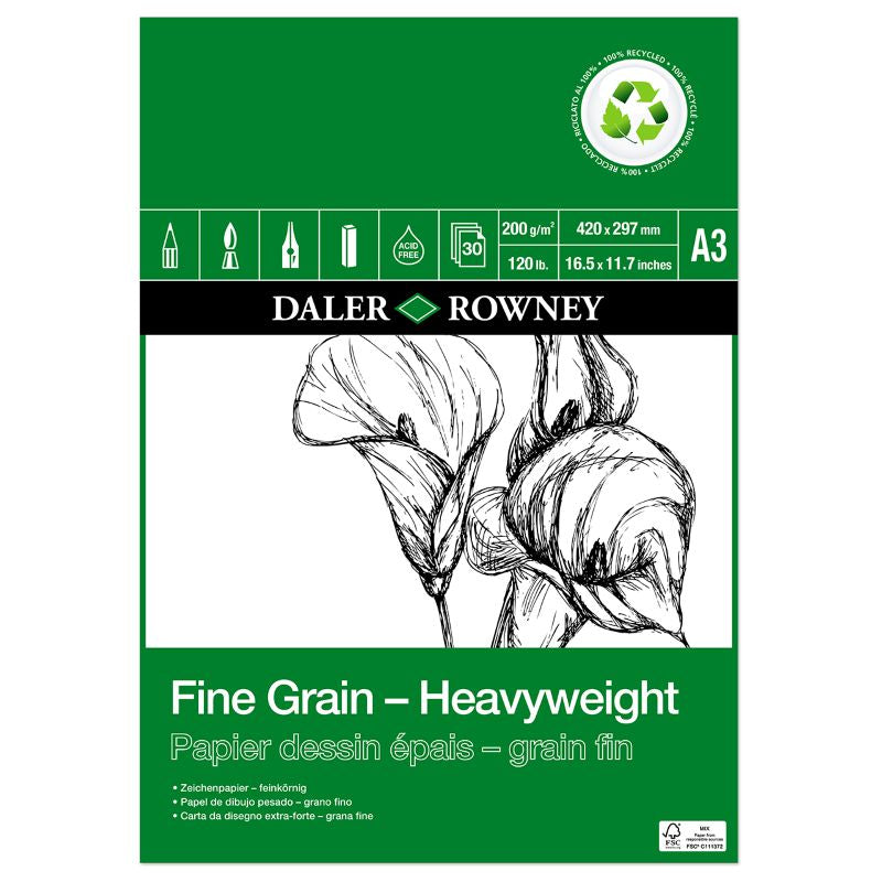 DALER-ROWNEY Fine Grain Eco Heavyweight Pad A3 200G 30Sh