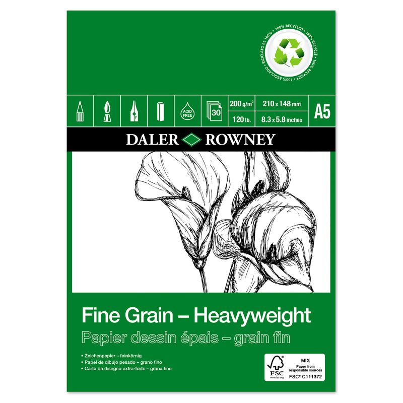 DALER-ROWNEY Fine Grain Eco Heavyweight Pad A5 200G 30Sh