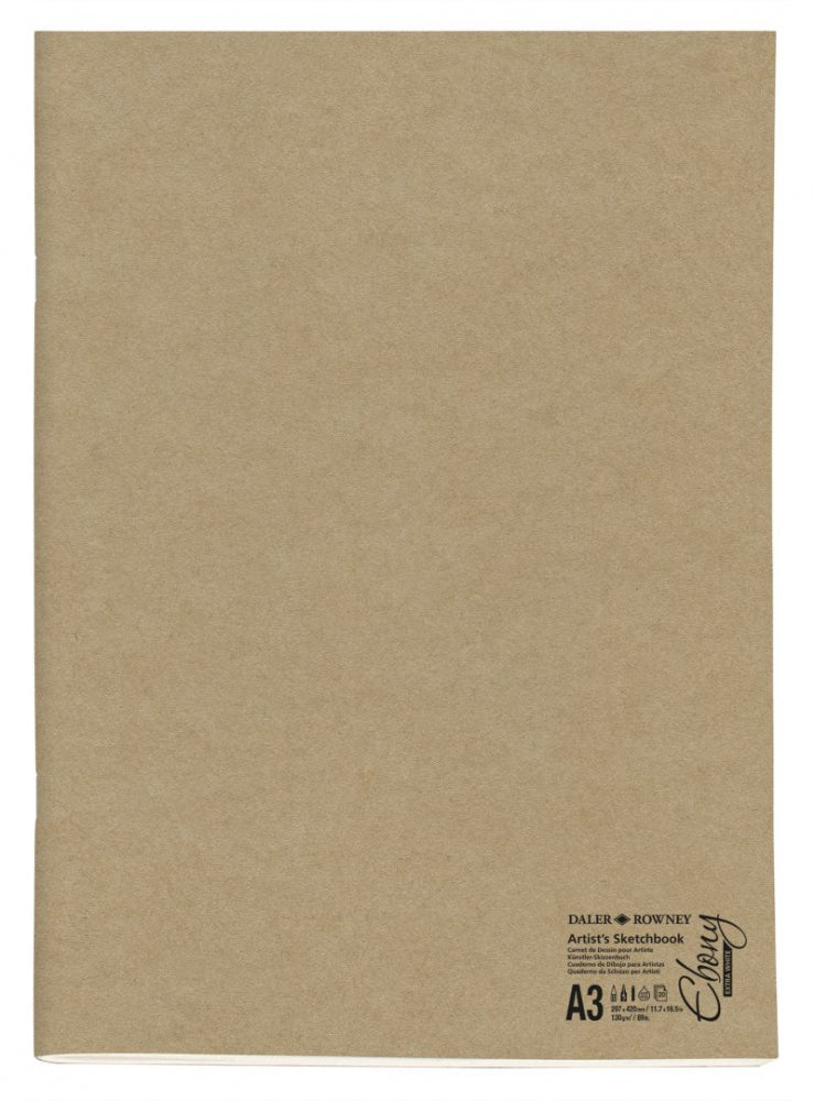 DALER-ROWNEY Ebony Extra White Eco Stapled Sketchbook 130G A3 Pt 20Sh