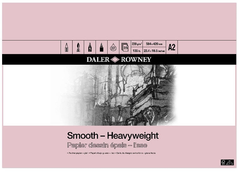DALER-ROWNEY Smooth Heavyweight Pad A2 220G 25Sh