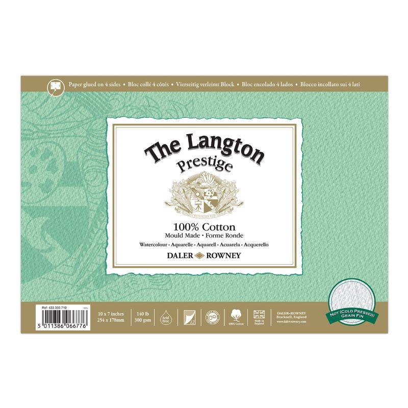 DALER-ROWNEY Langton Prestige Wc Cold Pressed Block 10X7" 300G 12Sh