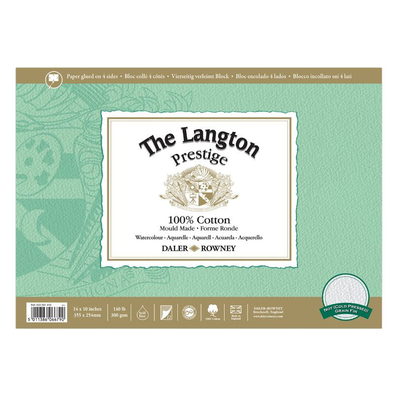 DALER-ROWNEY Langton Prestige Wc Cold Pressed Block 14X10" 300G 12Sh