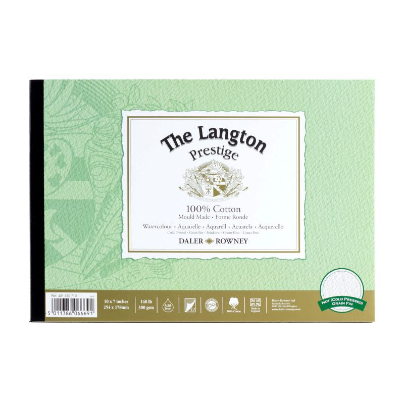 DALER-ROWNEY Langton Prestige Wc Cold Pressed Pad 10X7" 300G 12Sh