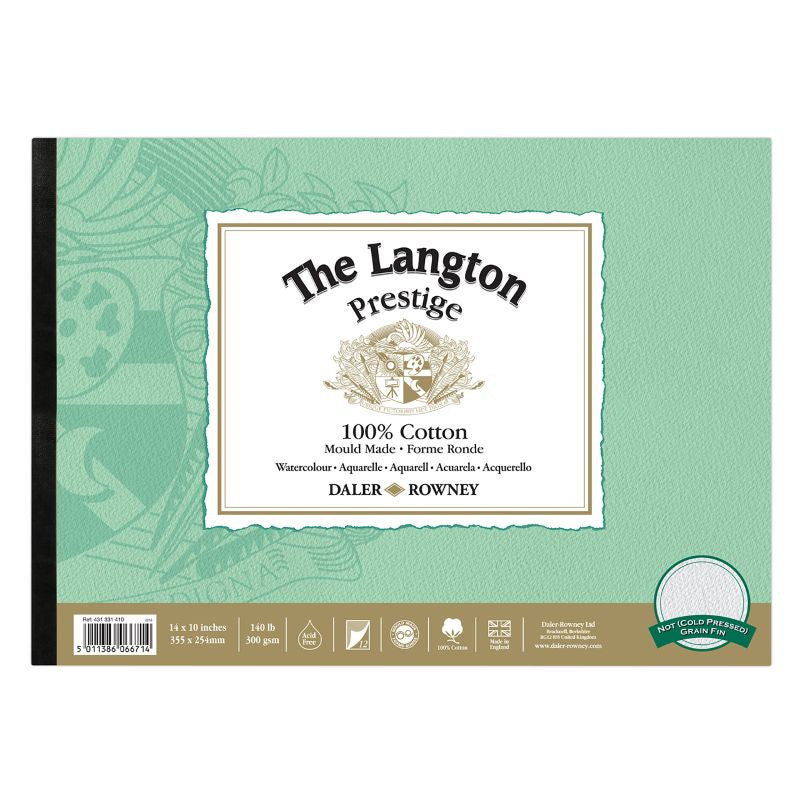 DALER-ROWNEY Langton Prestige Wc Cold Pressed Pad 14X10" 300G 12Sh