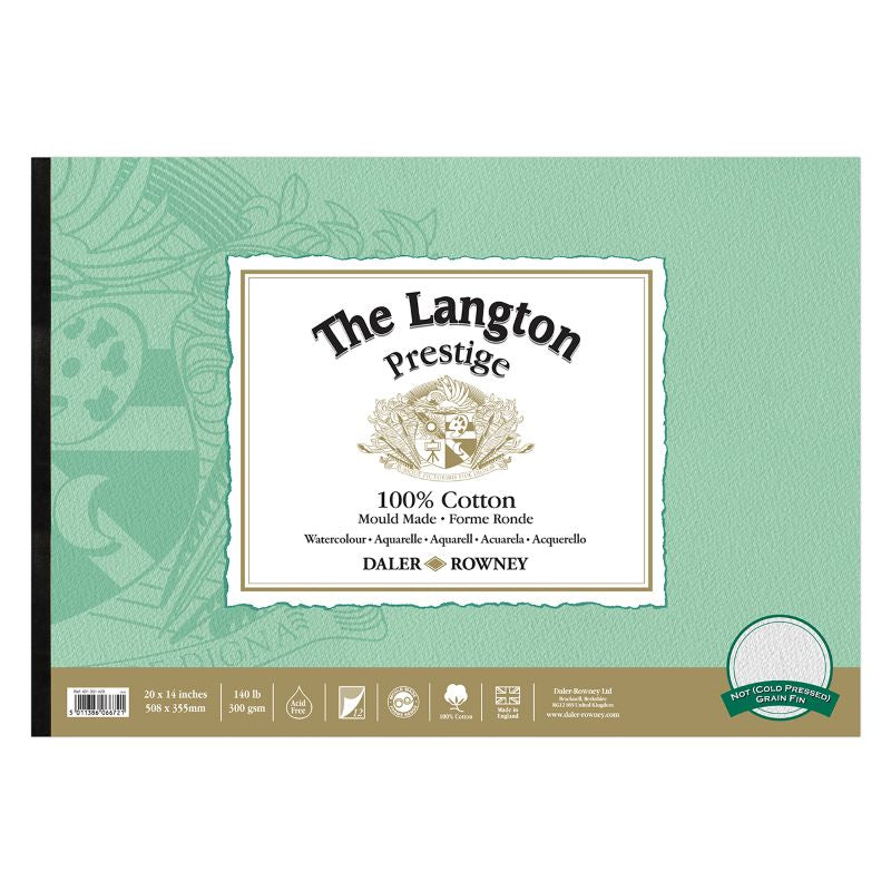 DALER-ROWNEY Langton Prestige Wc Cold Pressed Pad 20X14" 300G 12Sh