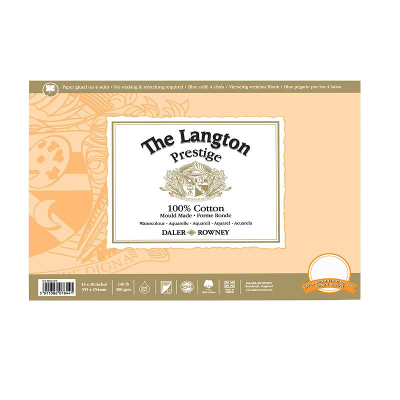 DALER-ROWNEY Langton Prestige Wc Hot Pressed Block 14X10" 300G 12Sh