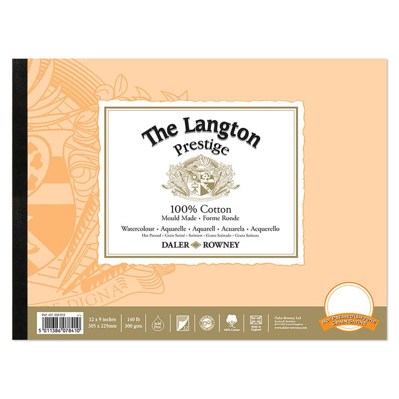 DALER-ROWNEY Langton Prestige Wc Hot Pressed Pad 12X9" 300G 12Sh