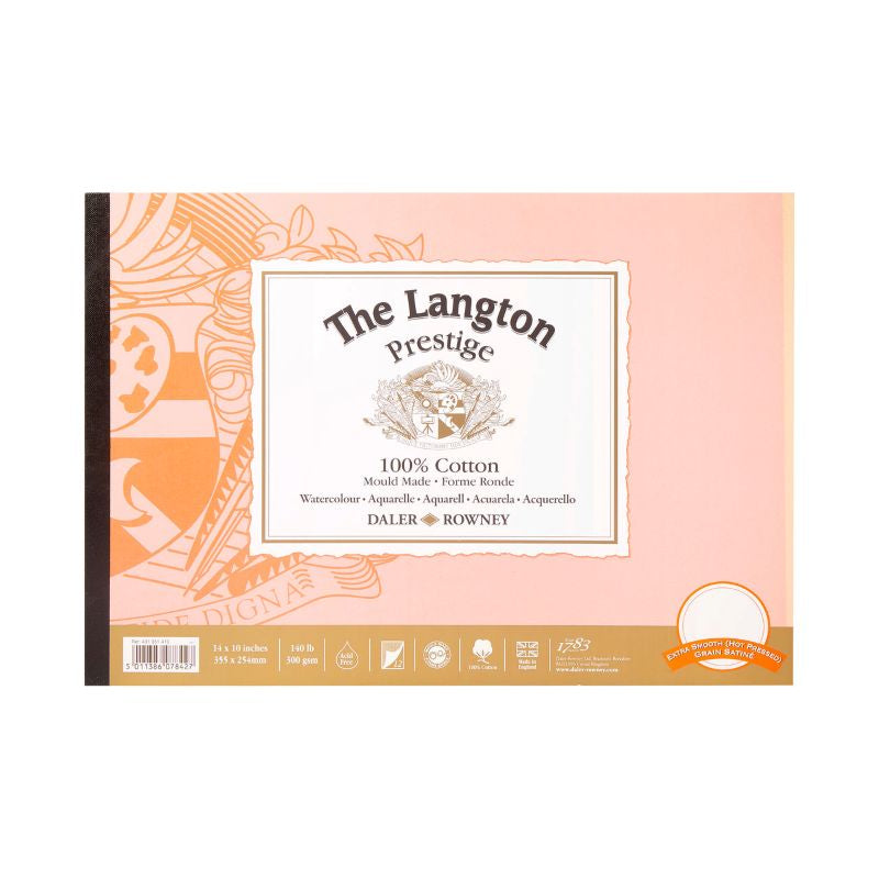 DALER-ROWNEY Langton Prestige Wc Hot Pressed Pad 14X10" 300G 12Sh