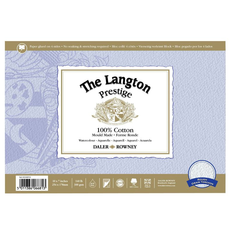 DALER-ROWNEY Langton Prestige Wc Rough Block 10X7" 300G 12Sh