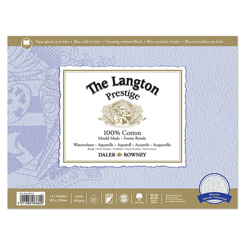 DALER-ROWNEY Langton Prestige Wc Rough Block 12X9" 300G 12Sh