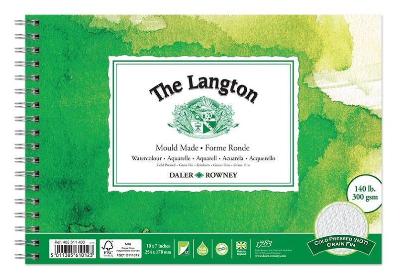 DALER-ROWNEY Langton Wc Cold Pressed Spiral 10X7" 300G 12Sh