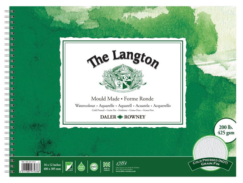 DALER-ROWNEY Langton Wc Cold Pressed Spiral 16X12" 425G 12Sh
