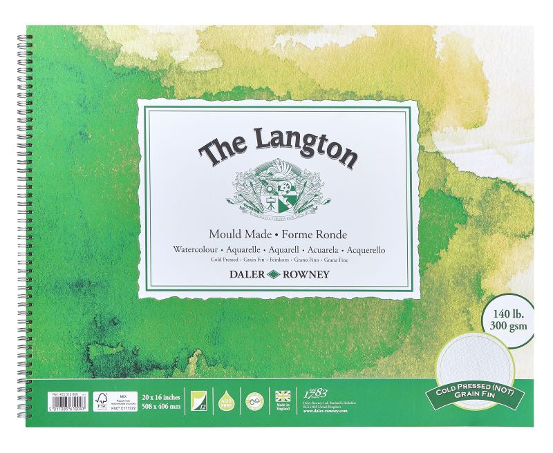 DALER-ROWNEY Langton Wc Cold Pressed Spiral 20X16" 300G 12Sh