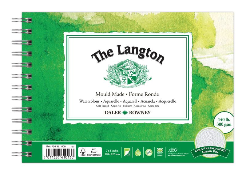 DALER-ROWNEY Langton Wc Cold Pressed Spiral 7X5" 300G 12Sh