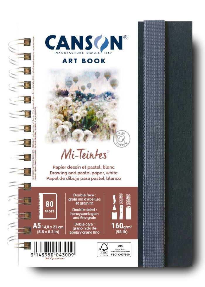 CANSON Art Book Wb Mi-Teintes Portrait A5 Wh 160G 40Sh