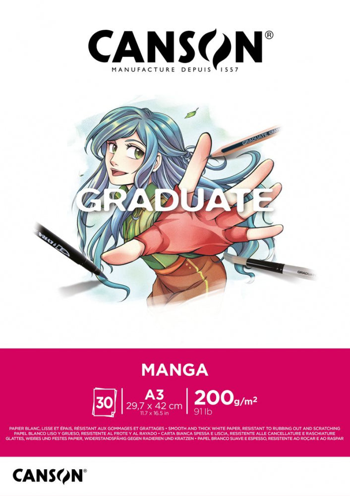 CANSON Graduate Manga Pad A3 200G 30Sh