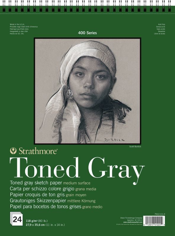 STRATHMORE 400 Series Toned Gray Sketch Pad 118G 11X14" 24Sh