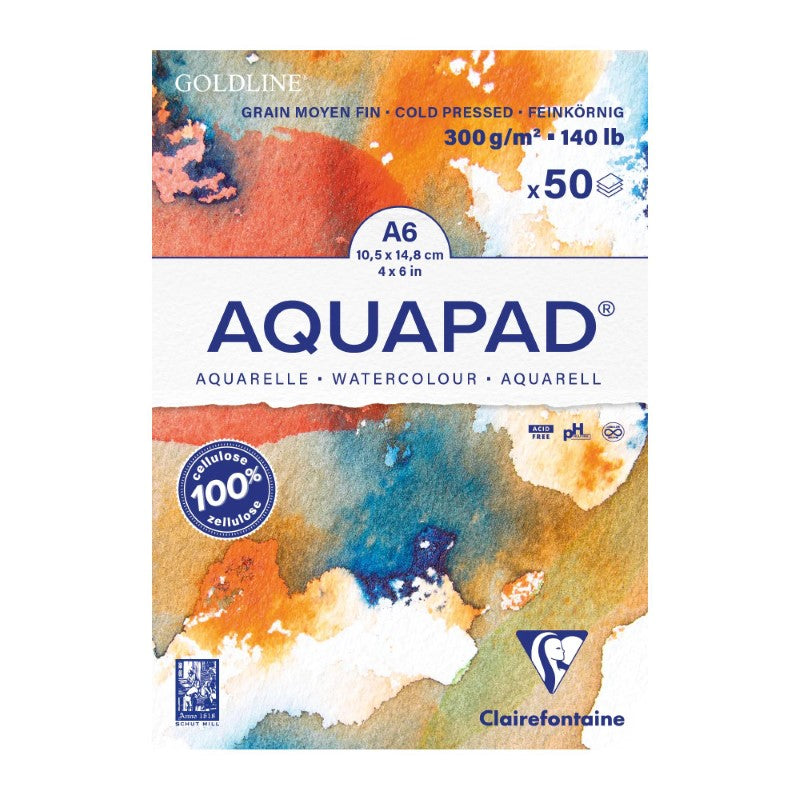 Clairefontaine Goldline Aqua Pad A6 50Sh White 300G 975620C