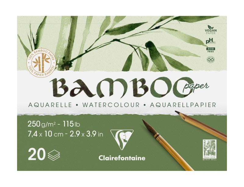 Clairefontaine Glued Pad 250G 4X10 cm A7 20Sh Bamboo 975910C