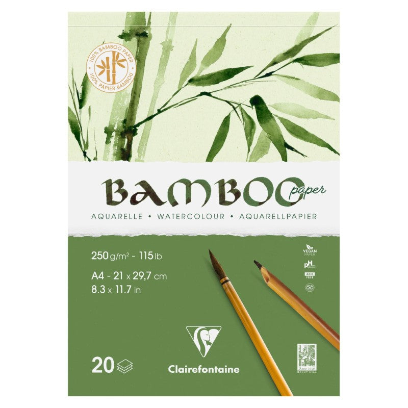 Clairefontaine Glued Pad A4 20 Sheets Bamboo 250G 975919C