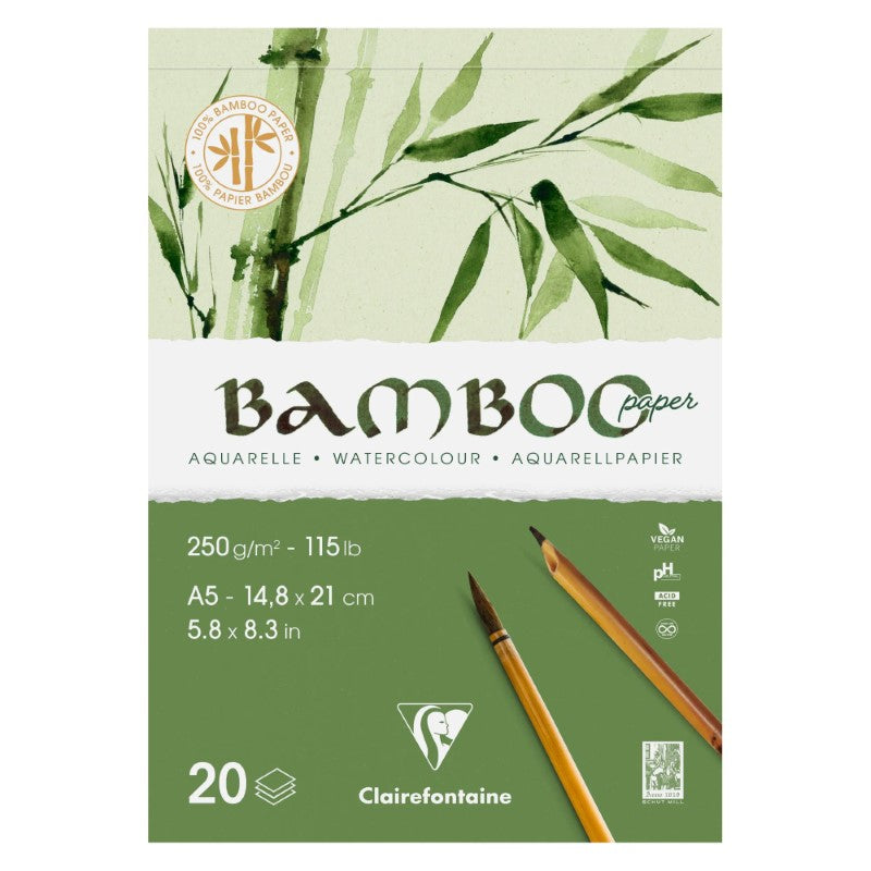 Clairefontaine Glued Pad A5 20 Sheets Bamboo 250G 975918C