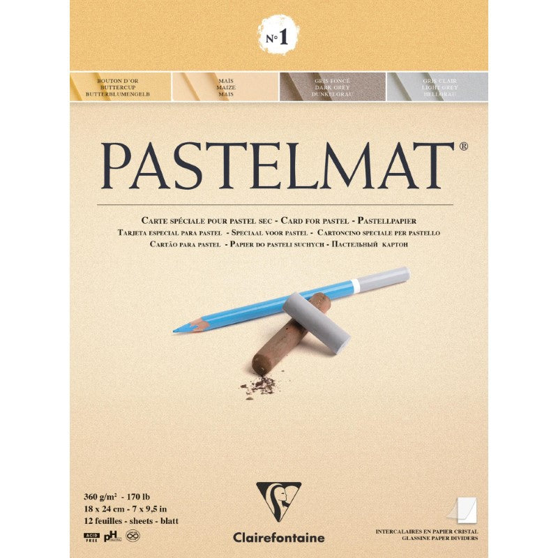 Clairefontaine No 1 Pastelmat Pad 18X24 cm 12Sh 360G 96016C