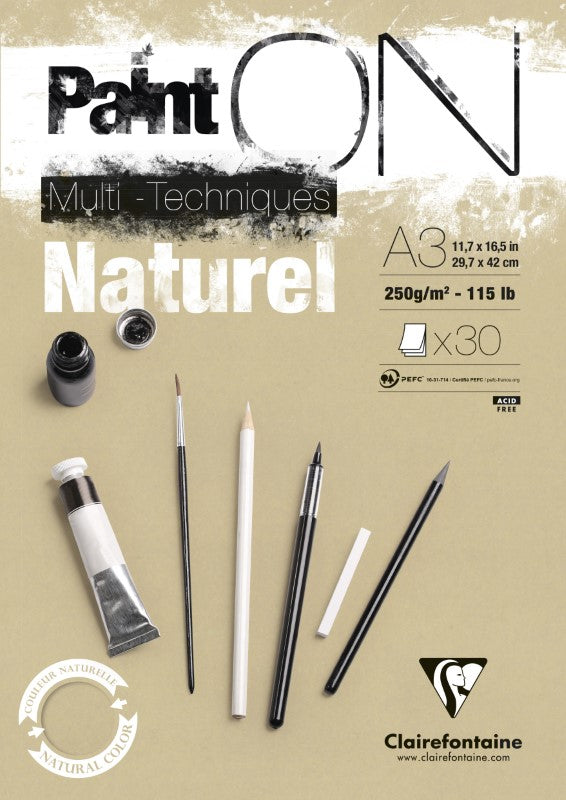 Clairefontaine Painton Natural Pad A3 250G 30Sh 96541C