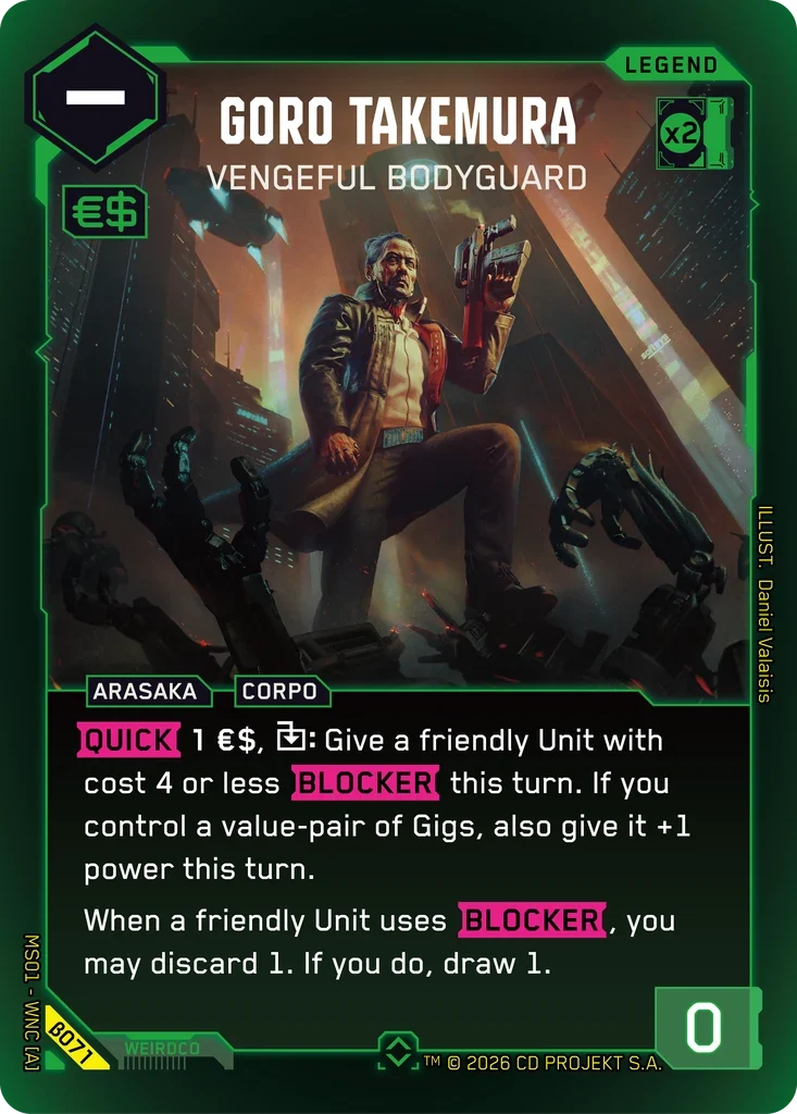 Goro Takemura: Vengeful Bodyguard — Welcome to Night City — Beta / β071 / Rare