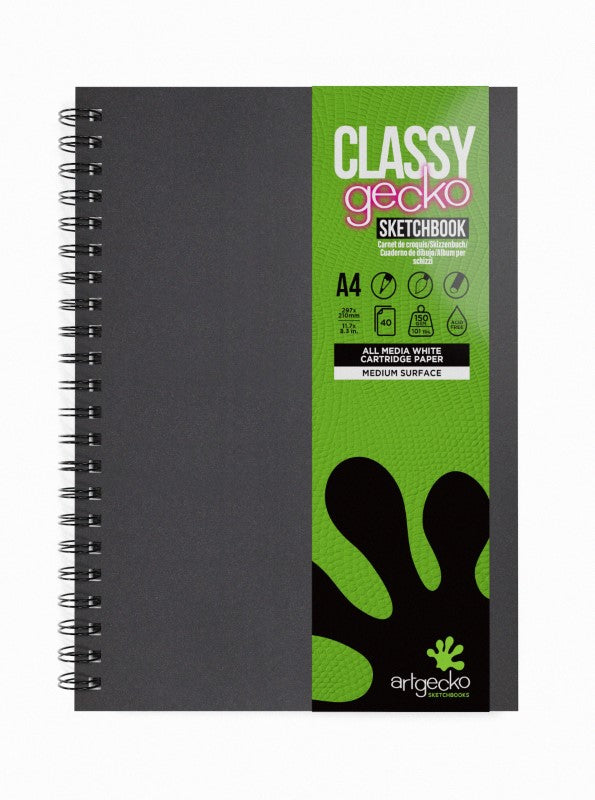 A4 Spiral Classy Hardback Gecko Sketchbook Gec102