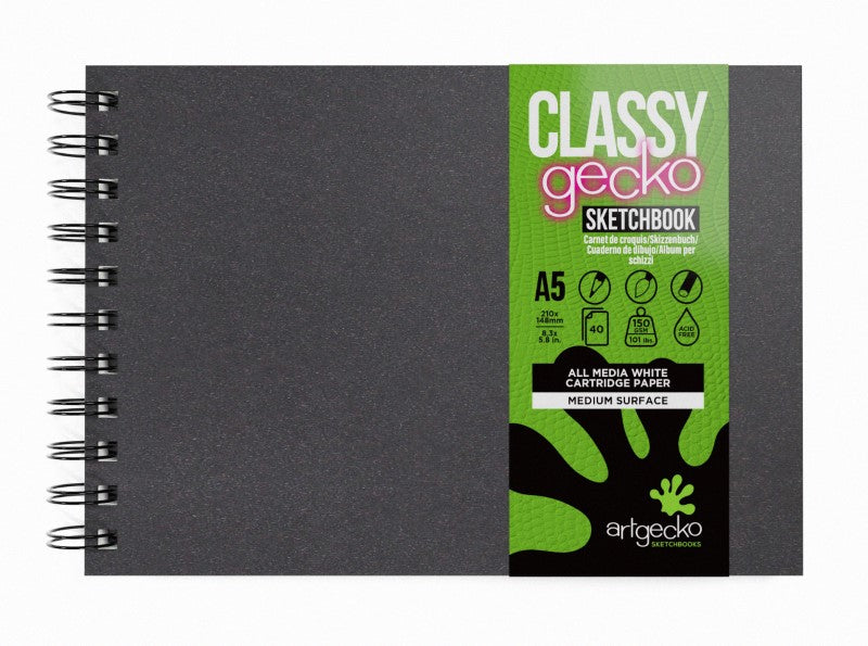 A5 Landscape Spiral Classy Hardback Sketchbook Gec101