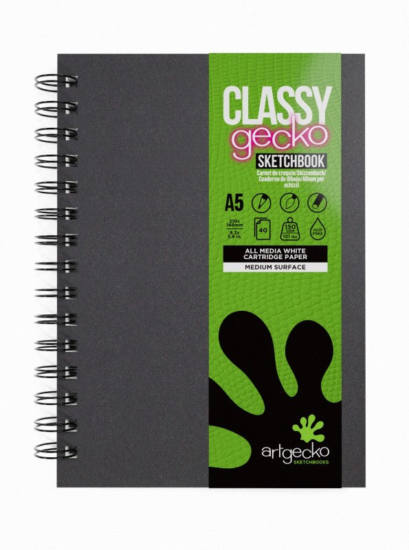 A5 Spiral Classy Hardback Gecko Sketchbook Gec100