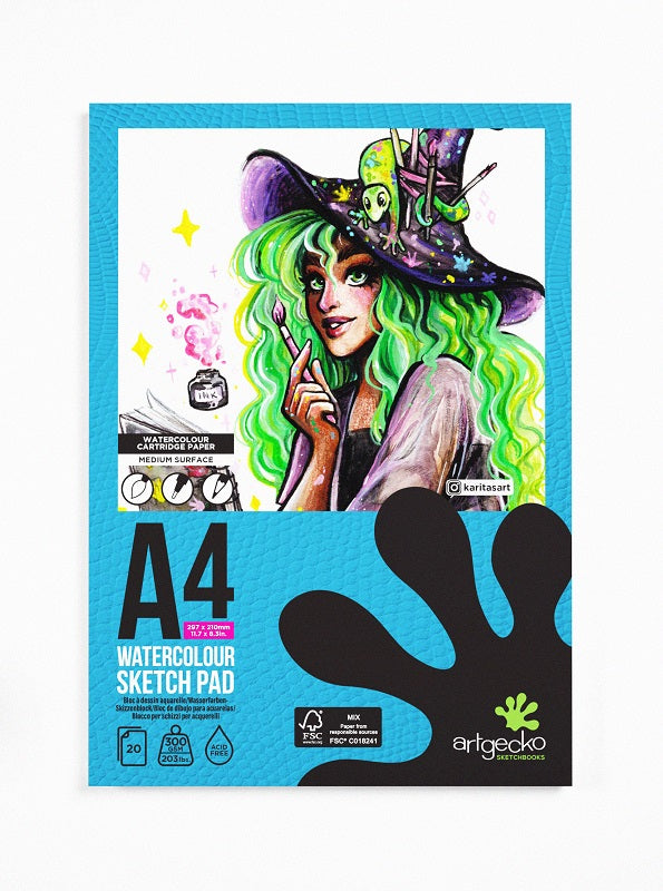 Artgecko A4 Pro Watercolour Sketchpad Portrait Gec003