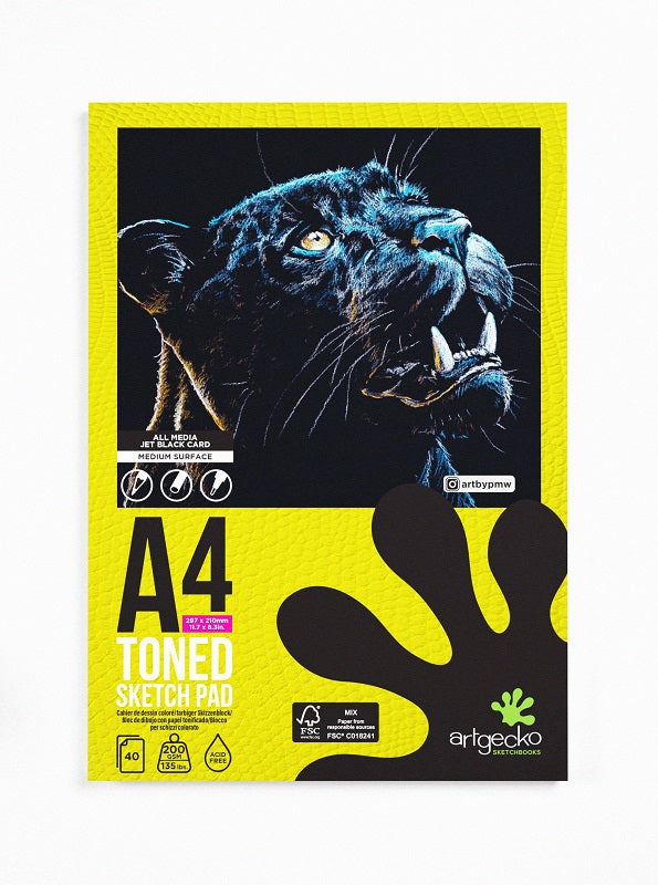 Artgecko A4 Pro Toned Sketch Pad Portrait Black Gec007