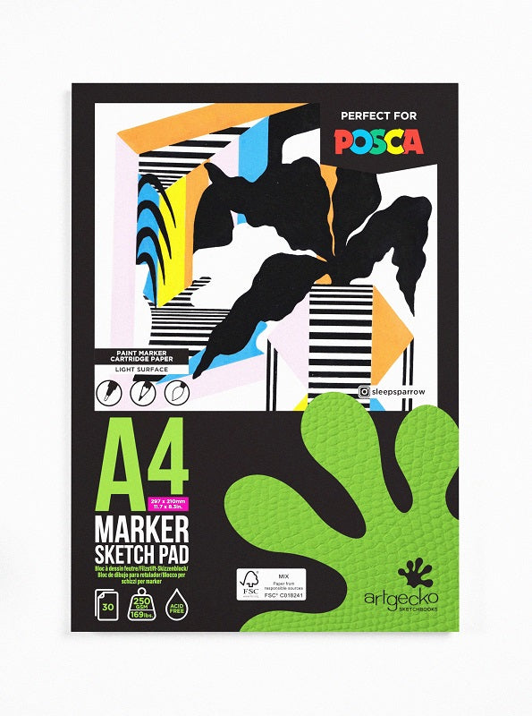 Artgecko A4 Pro Marker Sketch Pad 30 Sh 250 gsm Gec009