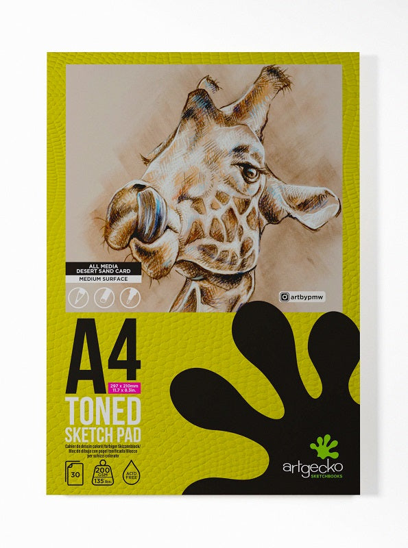 Artgecko Sketch Pad A4 Kraft Toned Card 200 gsm Gec018