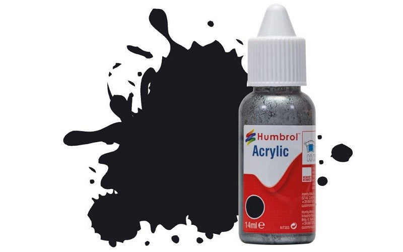 Humbrol Acrylic 21 Black Gloss 14 ml Dropper