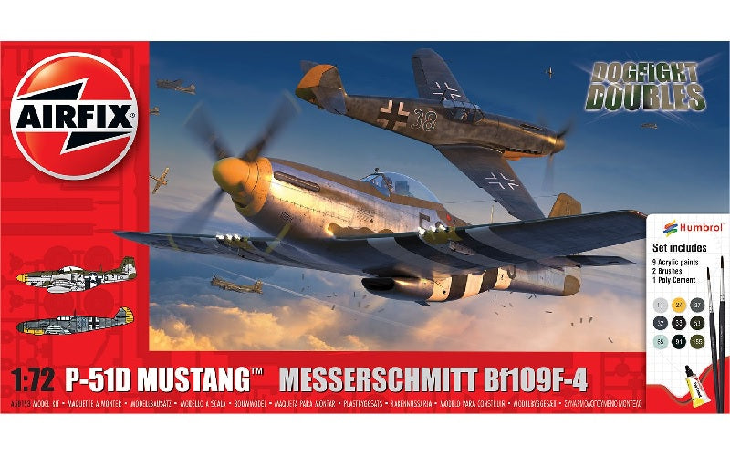 Airfix A50193 P-51D Mustang Vs Bf109F-4 Dogfight Double
