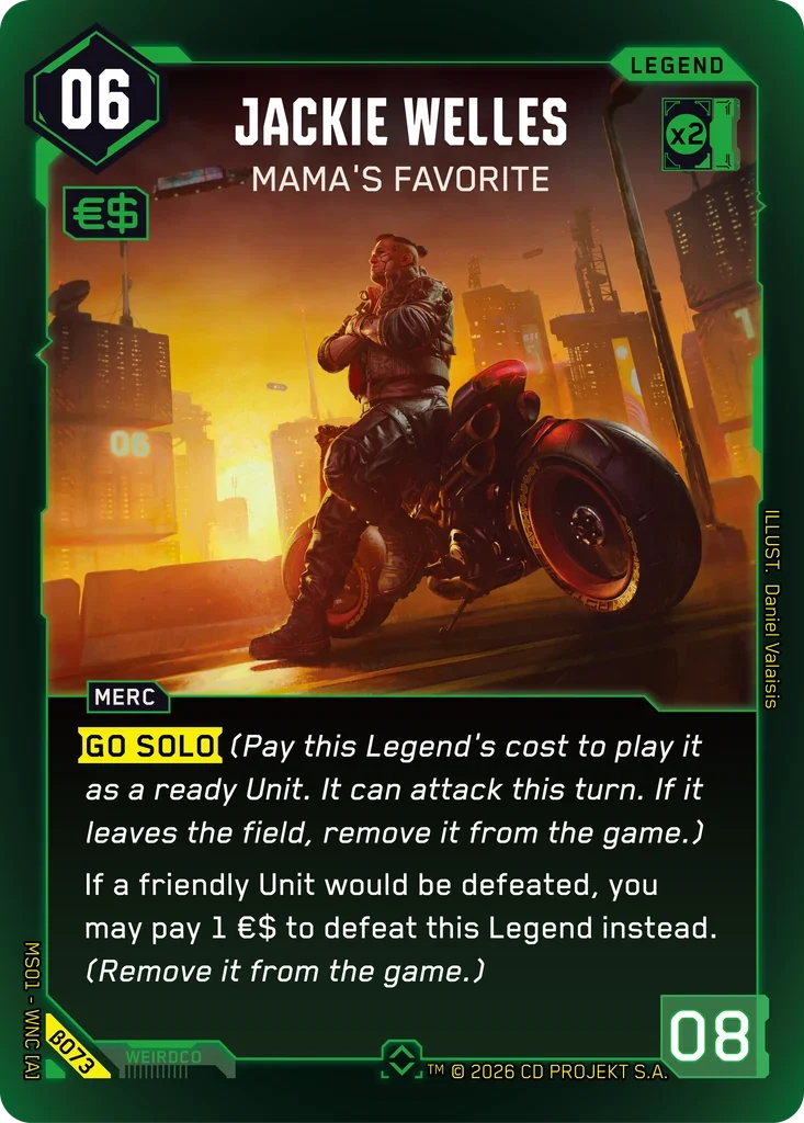 Jackie Welles: Mama's Favorite — Welcome to Night City — Beta / β073 / Rare