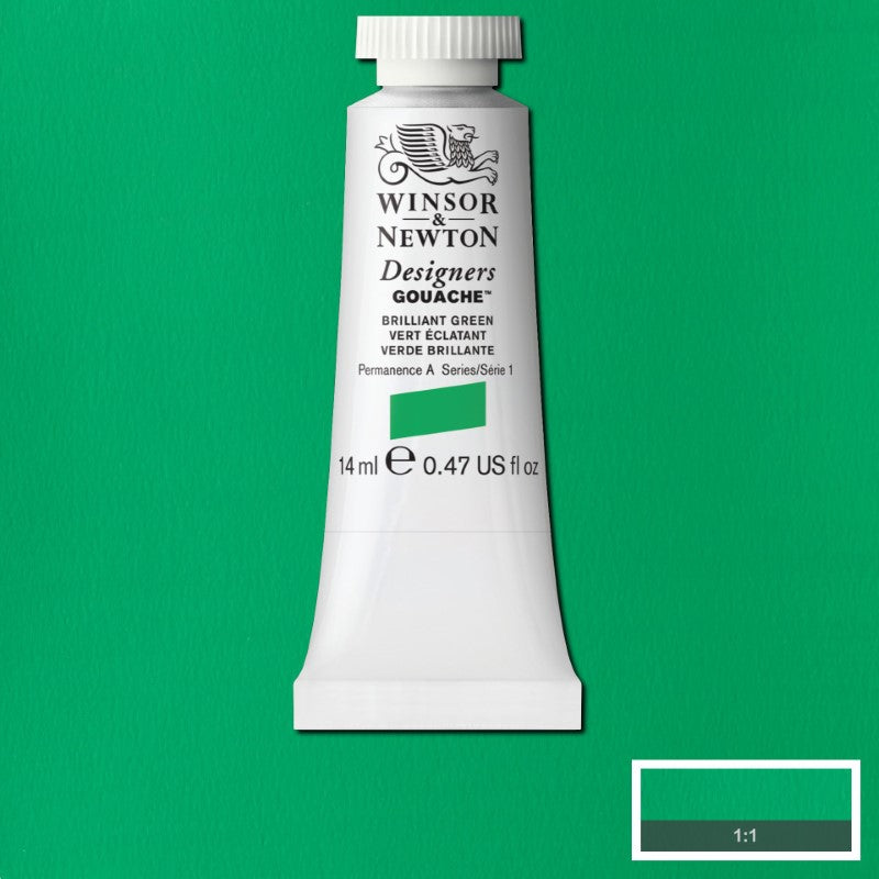 Winsor & Newton Designers Gouache 14 ml - Brilliant Green 0605046