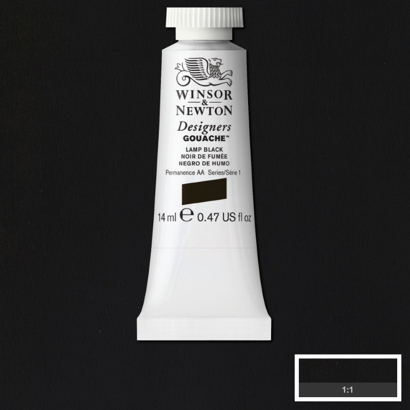 Winsor & Newton Designers Gouache 14 ml - Lamp Black 0605337