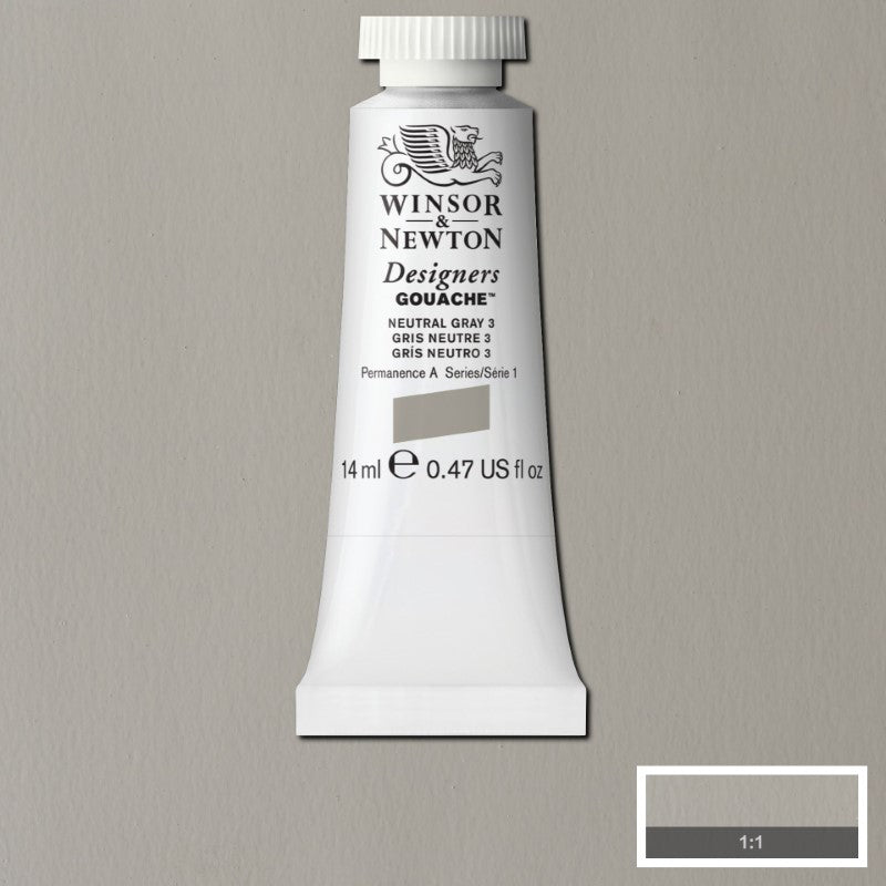 Winsor & Newton Designers Gouache 14 ml - Neutral Grey No 3 0605436