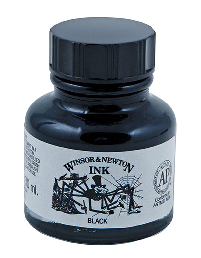 Winsor & Newton Drawing Ink Larger Black 30 ml Indian Ink Spider 1010030