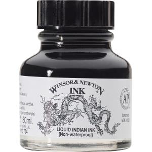 Winsor & Newton Drawing Ink 30 ml Lge Liquid Indian Ink (Dragon) 1010754
