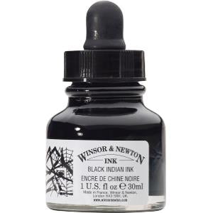 Winsor & Newton Drawing Ink 30 ml - Black (Dropper) Indian Ink 1011030