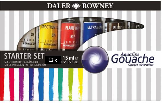 DALER-ROWNEY Aquafine Gouache 12X15 ml Set