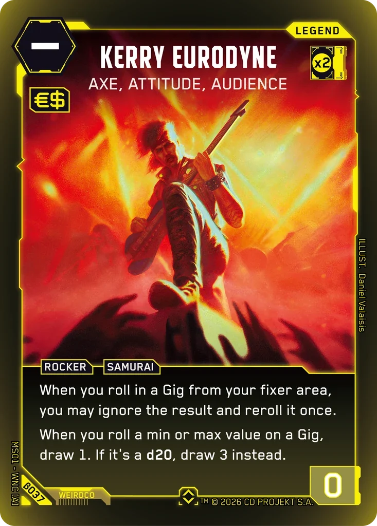 Kerry Eurodyne: Axe, Attitude, Audience — Welcome to Night City — Beta / β037 / Rare