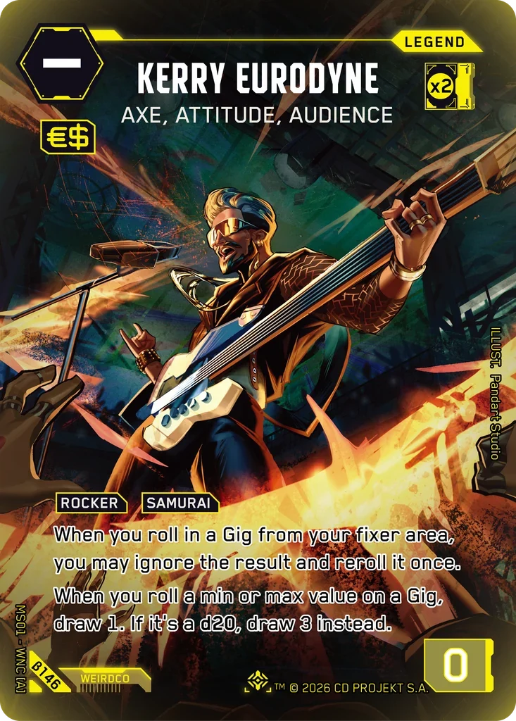Kerry Eurodyne: Axe, Attitude, Audience — Welcome to Night City — Beta / β146 / Iconic Legend