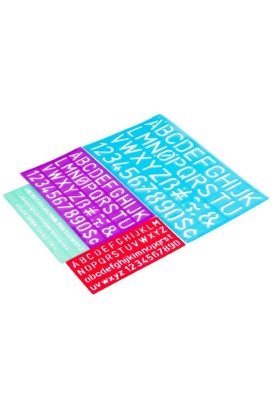 Jakar Lettering Stencil 4 Pack 5 mm, 10 mm, 20 mm, 30 mm 4027