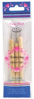 R&L Wooden Handled Embossing & Stylus Tool Set 3 Rd90