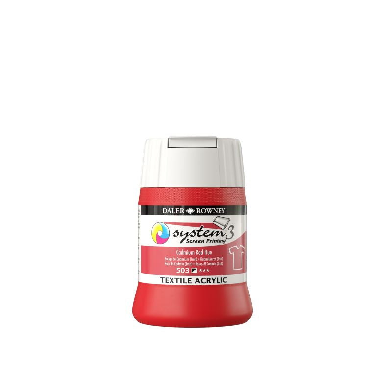 DALER-ROWNEY System3 Textile Screen Printing 250 ml Cadmium Red Hue